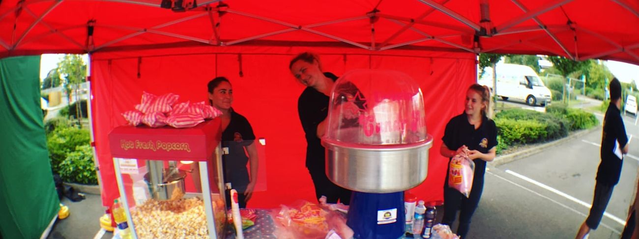 Candy floss machine at an outdoor event