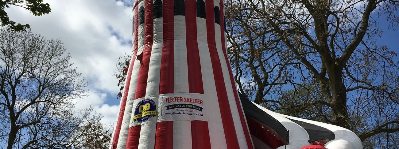 Traditional helter skelter at an outdoor funfair