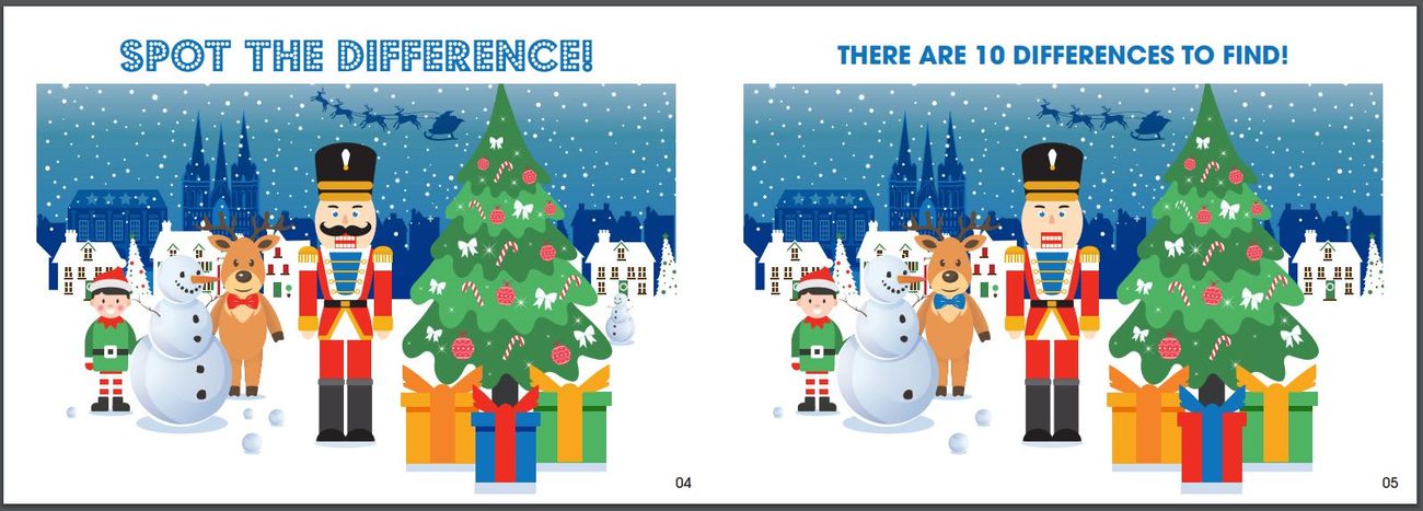 The spot-the-difference puzzle page from a Nutcracker Trail booklet