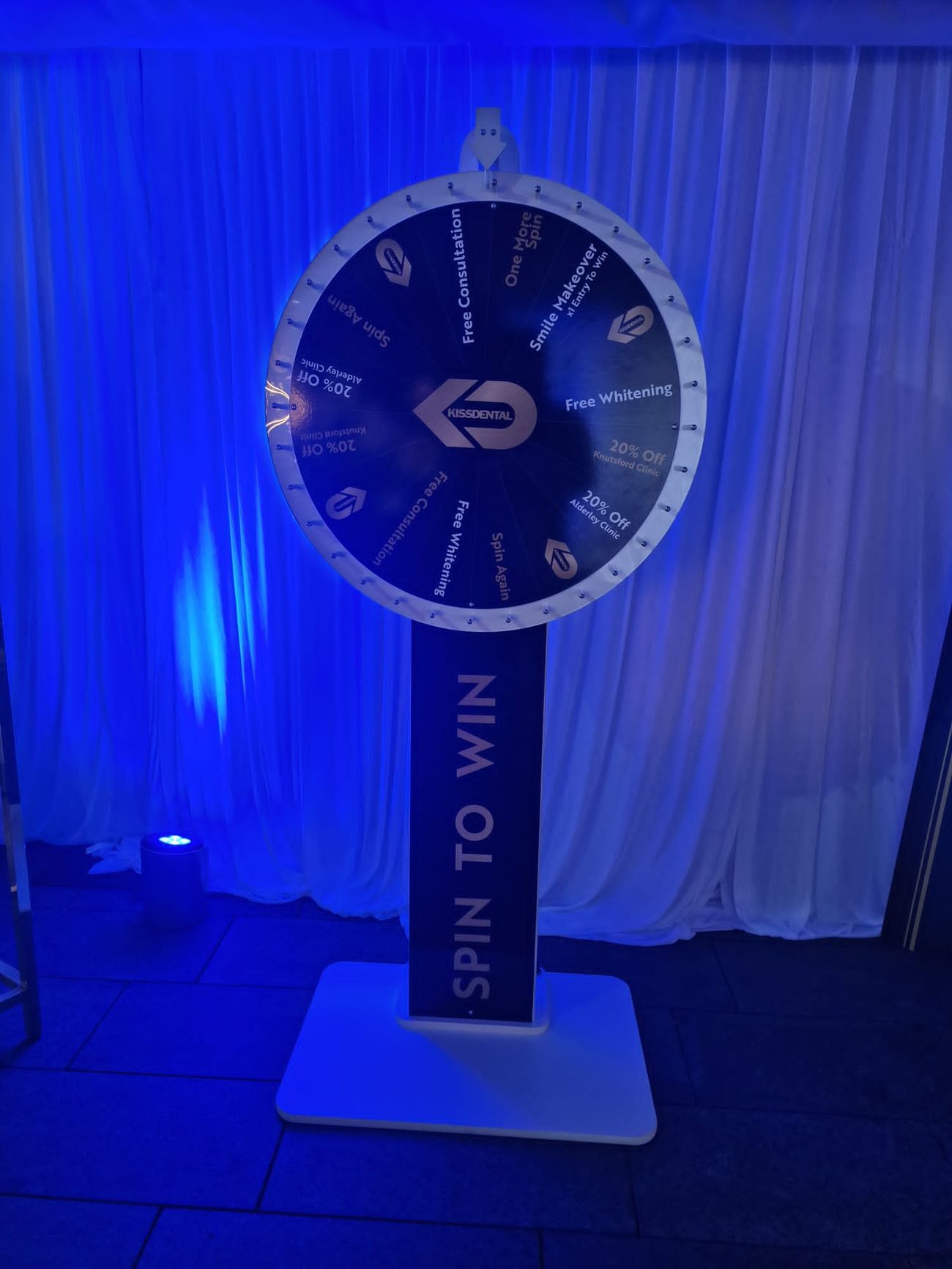 The Prize Wheel set up at an event, ready for players to spin