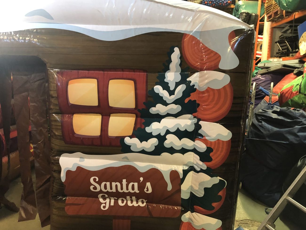 The Santa's Grotto sign in cursive lettering